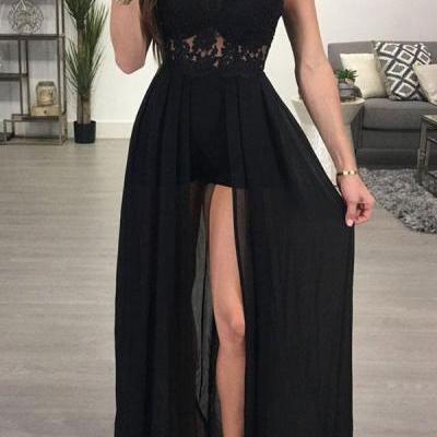 New Style Prom Dress,Black Prom Dress,Lace Formal Dress,High Neck Prom Dresses,A-line Halter Graduation Dress,Formal Party Dress,Wedding Prom Dress,See Through Prom Gowns,Sexy Black Dress