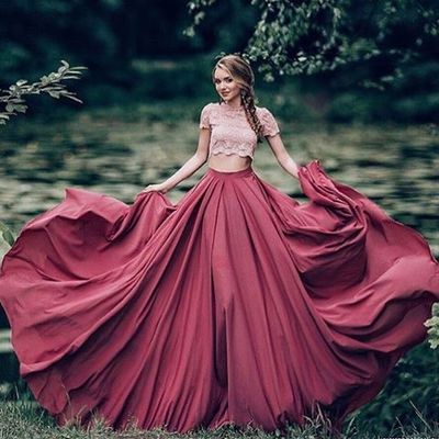  2017 Custom made Two pieces prom dresses,lace long prom dress,pink+burgundy evening dress,Long Prom Dresses,Evening Dresses, Prom Dresses,Long Beading Prom Dresses, Cocktail Dresses, formal dresses,Wedding guests dresses