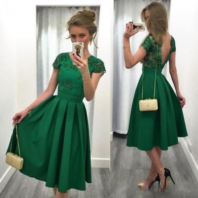 Party Dress,New Party Dress, Evening Party Dresses, A-line Cap Sleeve Lace Party Dress in Green Prom Evening Dress,Formal Dress,Wedding Guest Prom Gowns, Formal Occasion Dresses,Formal Dress