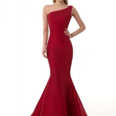 One-Shoulder Mermaid Long Prom Dress, Evening Dress, Formal Dress