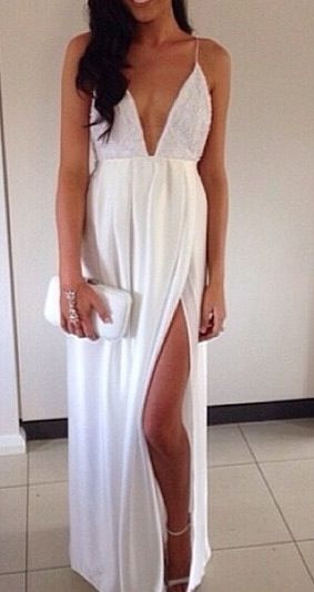 White Dresses with Slit