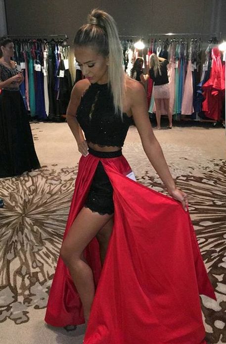 Flourescent Red Pageant Dress