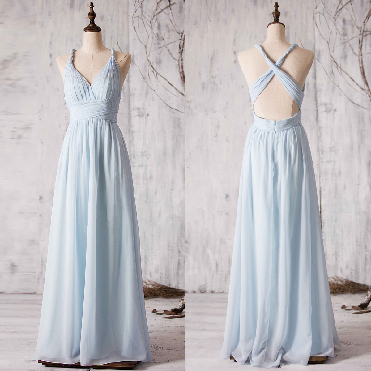 chiffon plunge dress