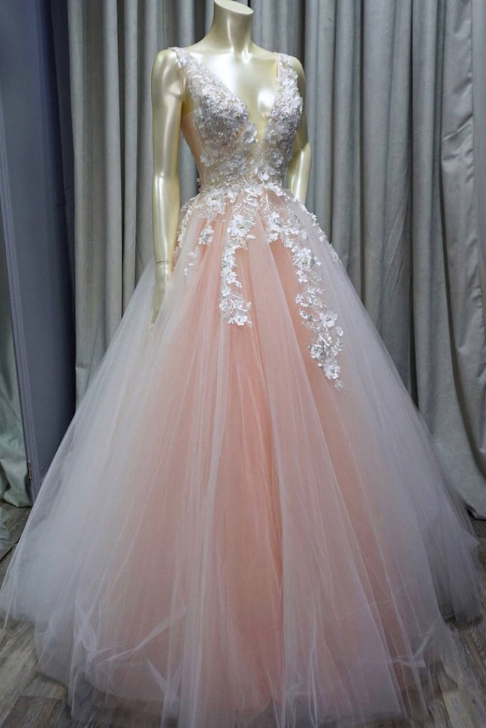 blue and pink quinceanera dresses