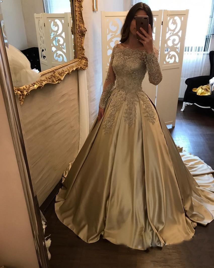 Elegant Gold Prom Dresses