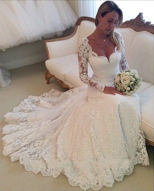 Lace White Wedding Dress
