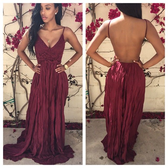 backless floor length dress