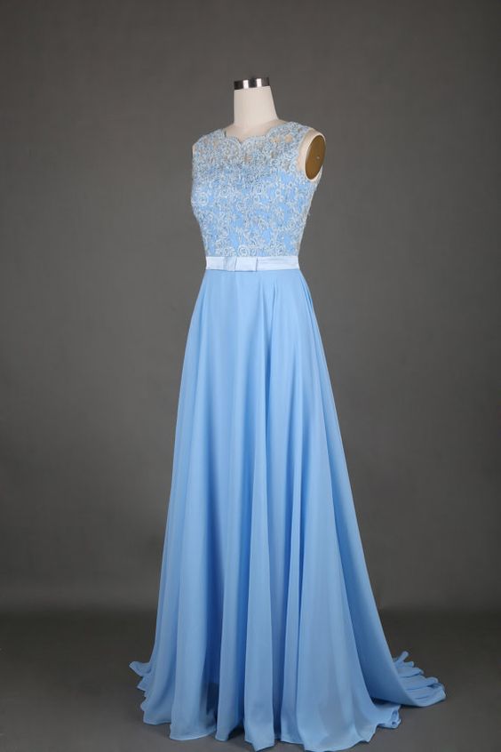 Formal Dress Gril Party Dress Prom Dresses Custom Made Light Blue