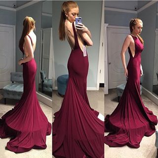 Prom Dress Sexy Burgundy Prom Dresses Mermaid Prom Dress Wine Red