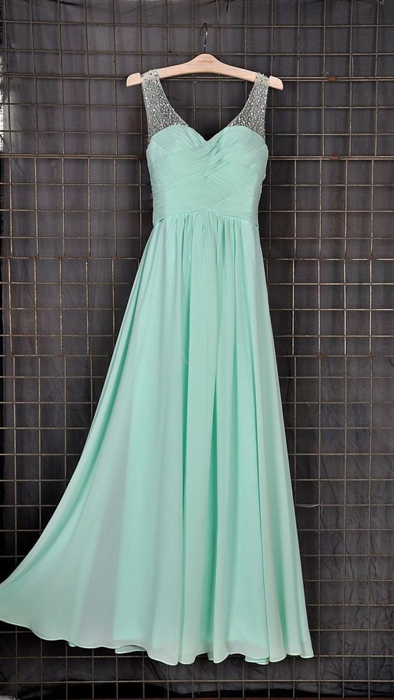 Formal Dress Sexy Mint Green Prom Dresses Backless Evening Gowns