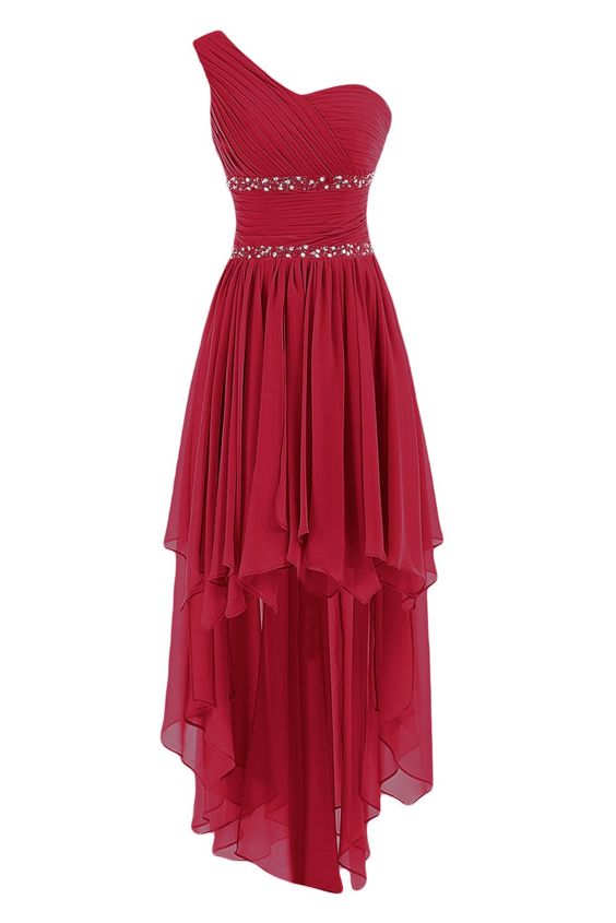 Red Prom Dresses One Shoulder Prom Dresses Red Evening Gowns