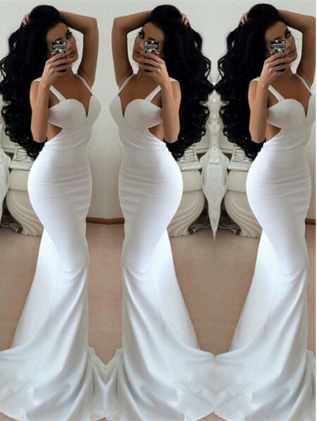 Prom Dress Sexy Mermaid Sheath Prom Dress White Prom Dresses Long