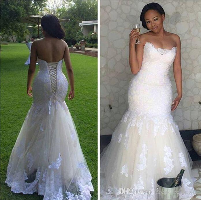 Wedding Dress New Cheap White Lace Mermaid Wedding Dresses Plus