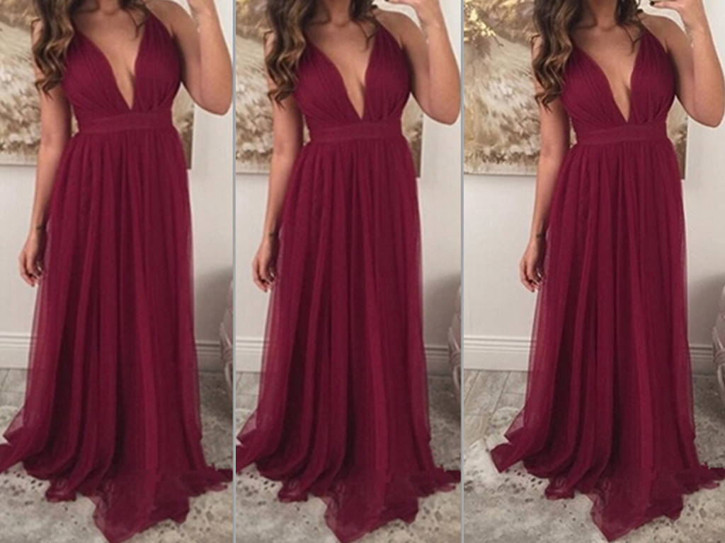 burgundy night dresses
