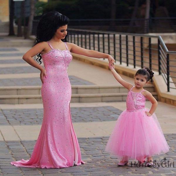evening dress for mom and daughter