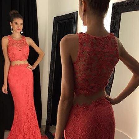 Prom Dress Sexy Lace Applique Beading Prom Dress Lace Up Evening