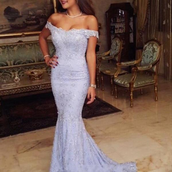 lavender lace mermaid prom dress