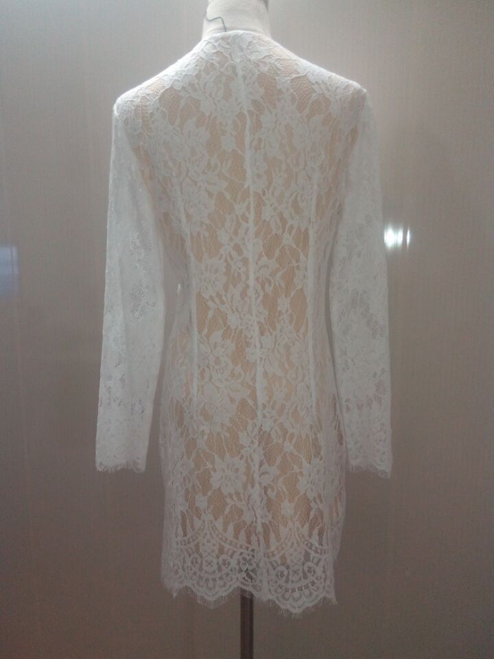 Lace White Dress,Long Sleeve Lace Prom Dresses,party Dress on Luulla